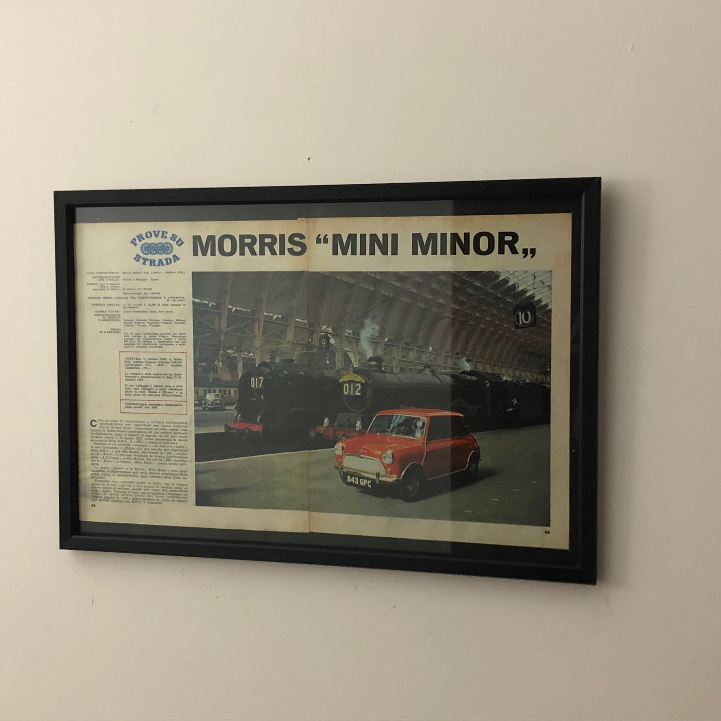 Morris Pubblicità Anno 1960 Morris Mini Minor Prova su Strada con Didascalia in Italiano