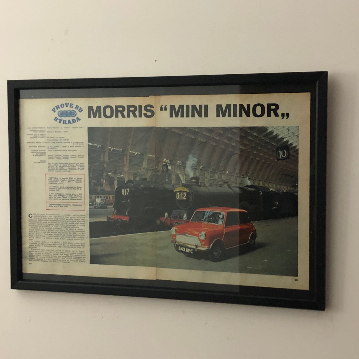 Morris Pubblicità Anno 1960 Morris Mini Minor Prova su Strada con Didascalia in Italiano