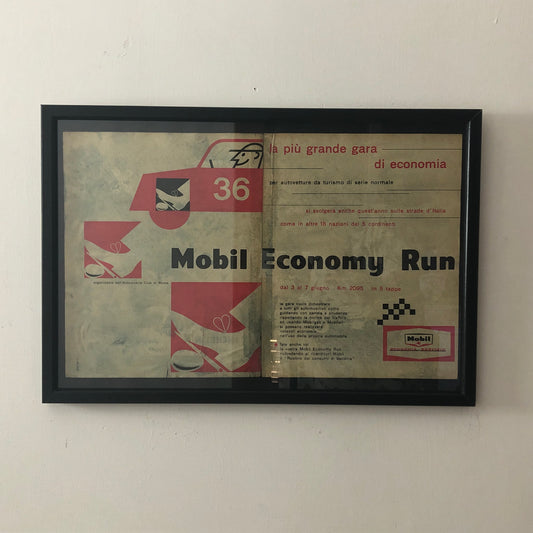 Mobil, Pubblicità Anno 1960 Mobil Economy Run 60 Organizzata da Automobile Club di Roma