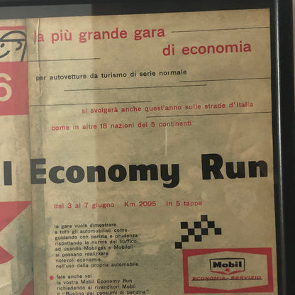 Mobil, Pubblicità Anno 1960 Mobil Economy Run 60 Organizzata da Automobile Club di Roma - Raggi's Collectibles' Automotive Art