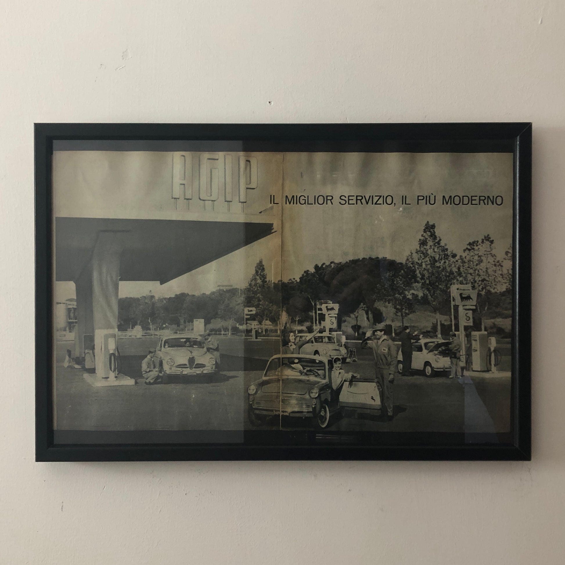 Agip, Pubblicità Anno 1960 Agip il Migliore Servizio, il Più Moderno - Raggi's Collectibles' Automotive Art