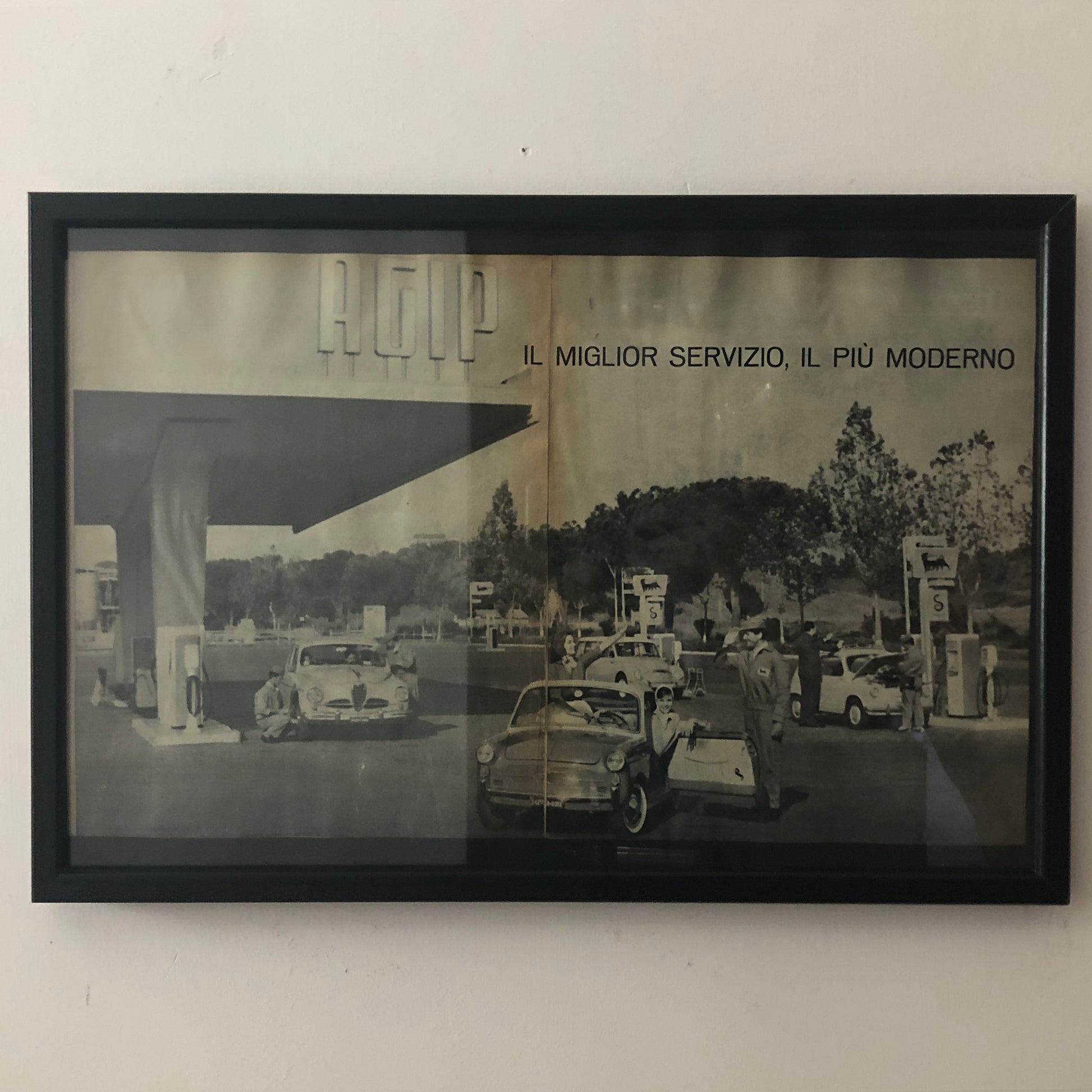 Agip, Pubblicità Anno 1960 Agip il Migliore Servizio, il Più Moderno - Raggi's Collectibles' Automotive Art