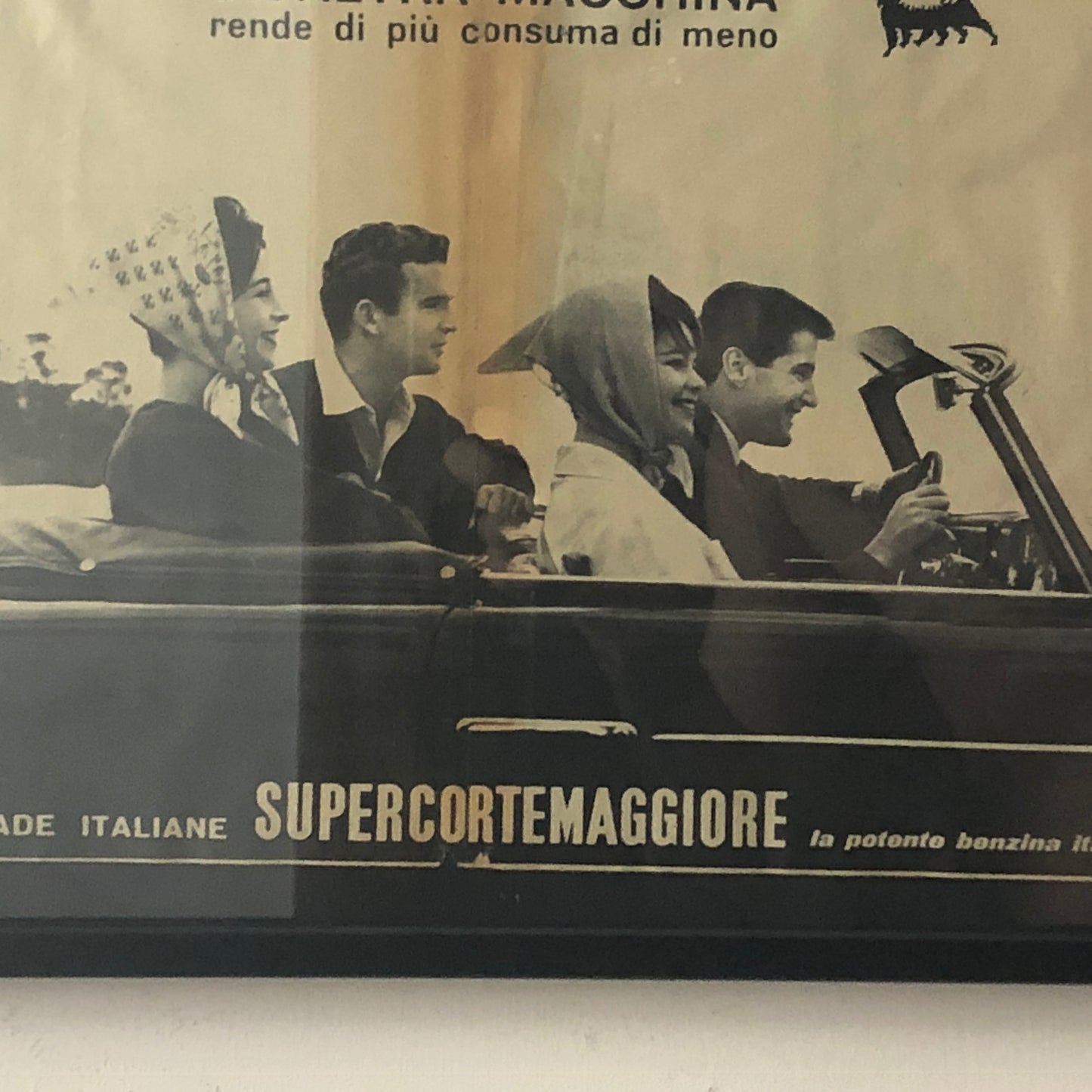 Agip, Advertisement Year 1960 for the Italian Roads Supercortemaggiore the Powerful Italian Gasoline