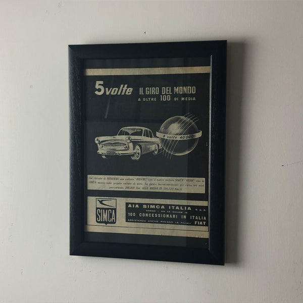 SIMCA, Advertisement Year 1960 SIMCA 5 Times Around the World AIA SIMCA Italy