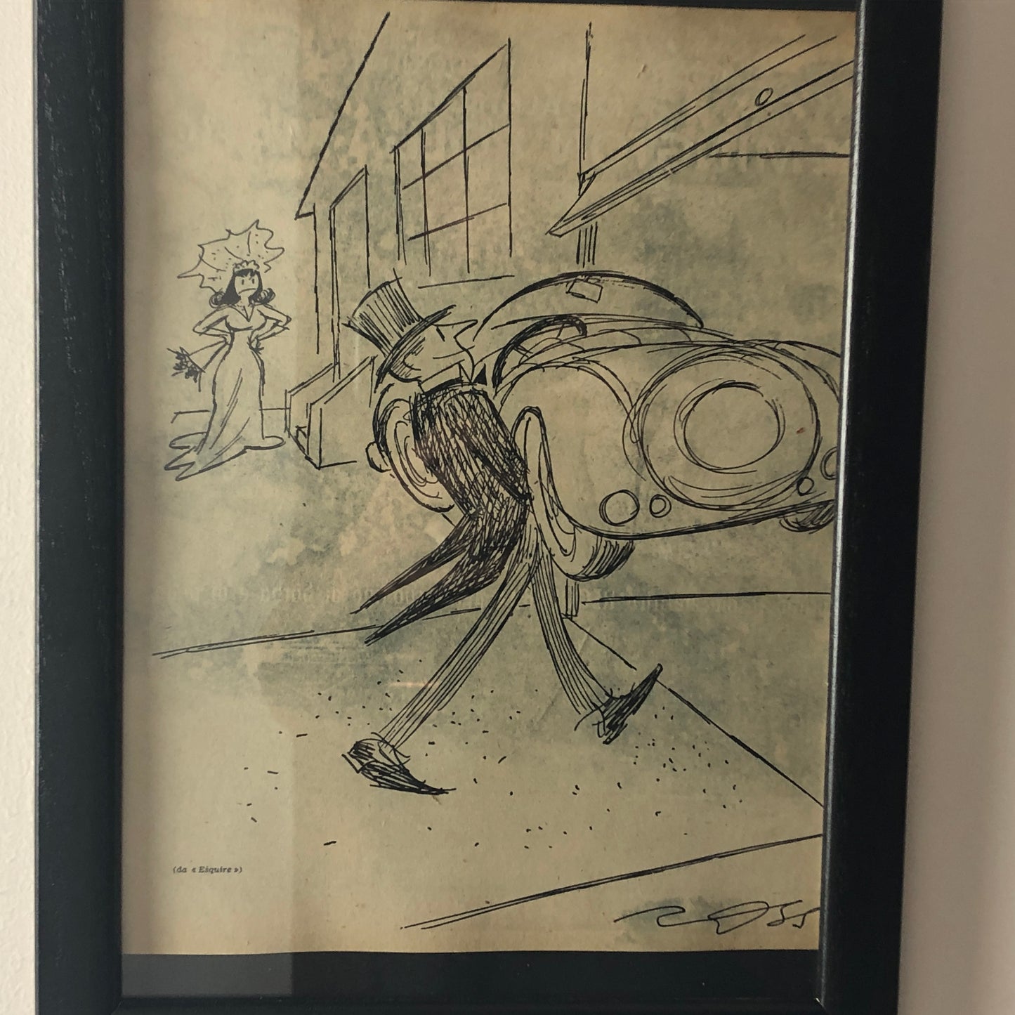 Automobilia, Humorous Drawing by Al Ross Year 1960 Published in Esquire Magazine