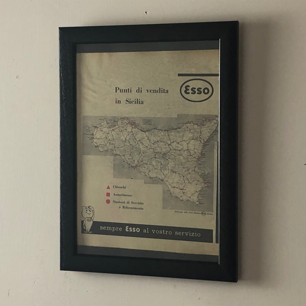 Esso, Advertisement Year 1960 Points of Sale - Esso Service Stations in Sicily