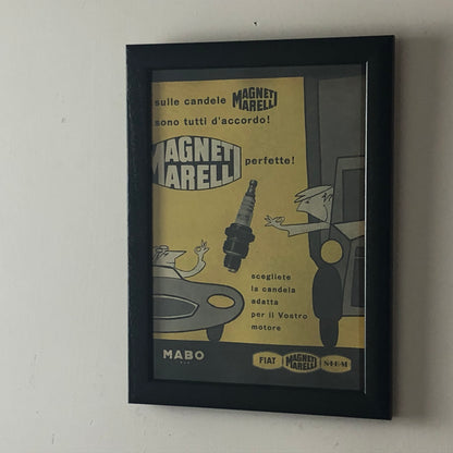 Magneti Marelli, Pubblicità Anno 1960 Candele Magneti Marelli Disegnata da Amleto Dalla Costa - Raggi's Collectibles' Automotive Art