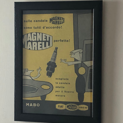 Magneti Marelli, Pubblicità Anno 1960 Candele Magneti Marelli Disegnata da Amleto Dalla Costa - Raggi's Collectibles' Automotive Art