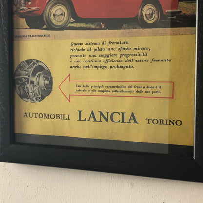 Lancia, Pubblicità Anno 1960 le Lancia Flaminia Montano Freni a Disco - Raggi's Collectibles' Automotive Art