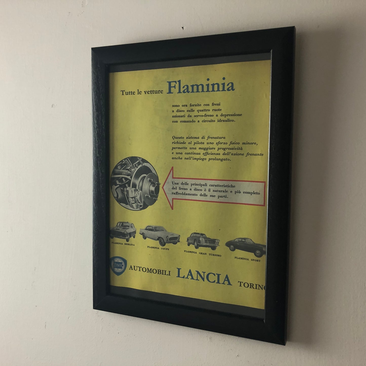 Lancia, Advertising Year 1960 All Lancia Flaminia have disc brakes