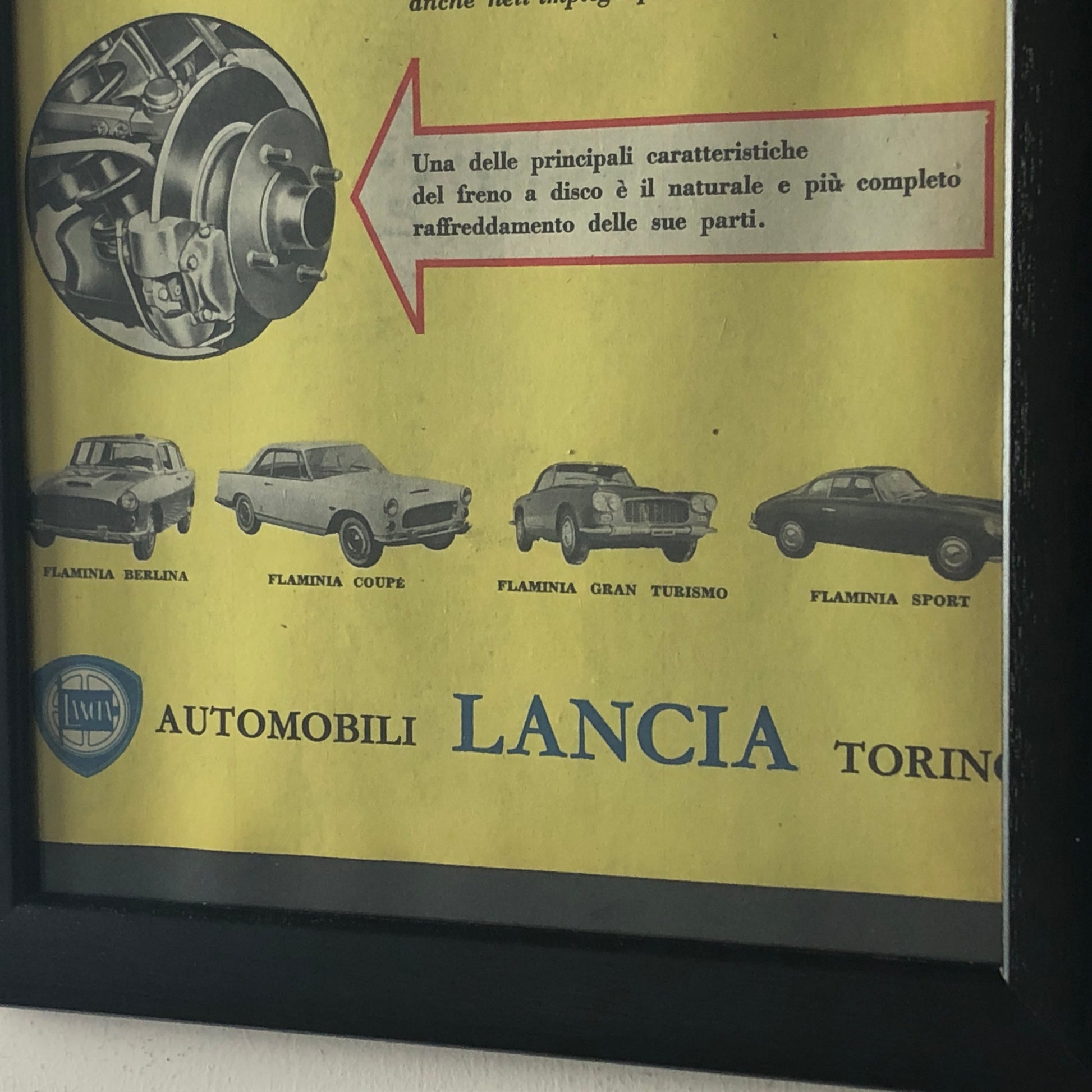 Lancia, Pubblicità Anno 1960 Tutte le Lancia Flaminia Montano Freni a Disco - Raggi's Collectibles' Automotive Art