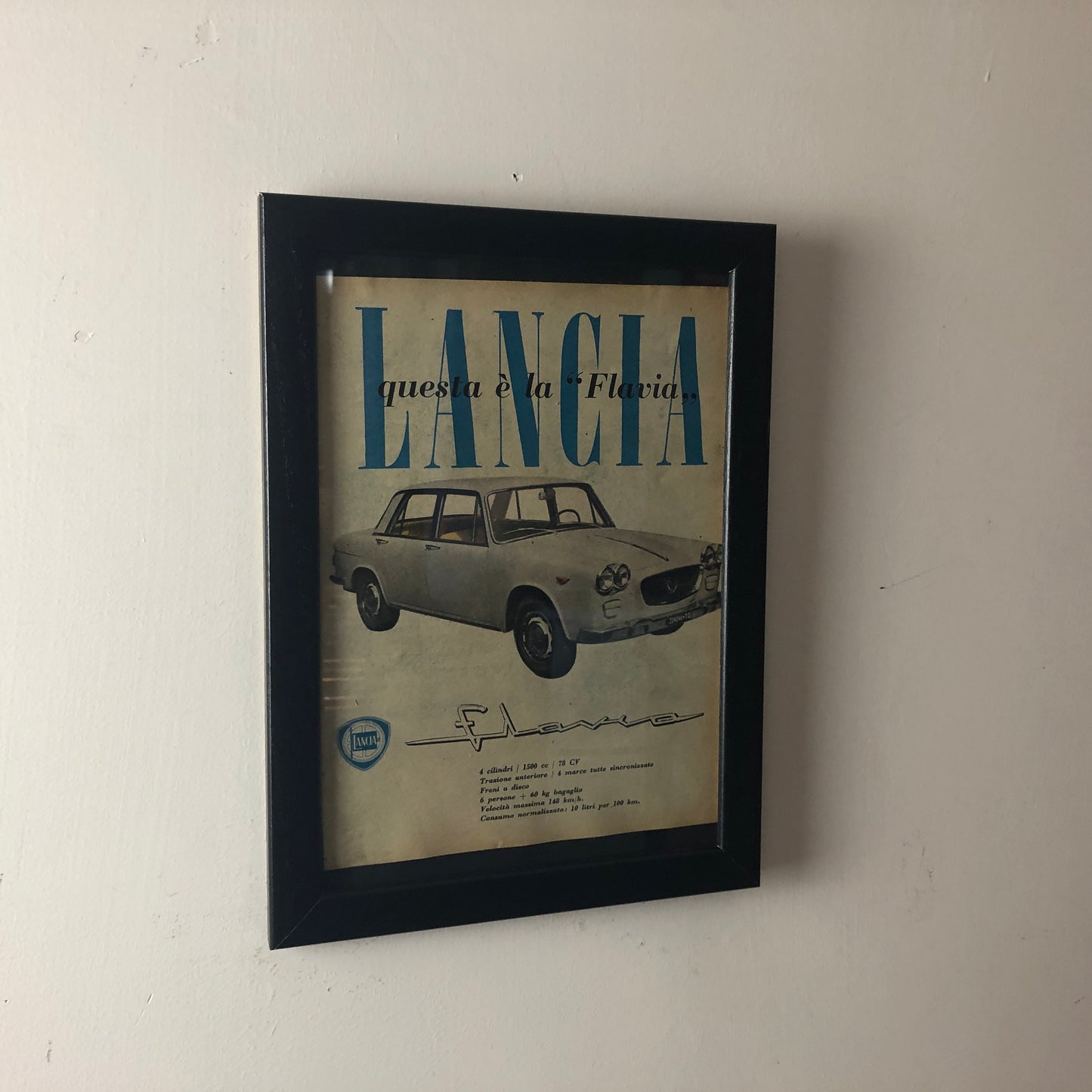 Lancia, Pubblicità Anno 1960 Questa è la Lancia Flavia - Raggi's Collectibles' Automotive Art