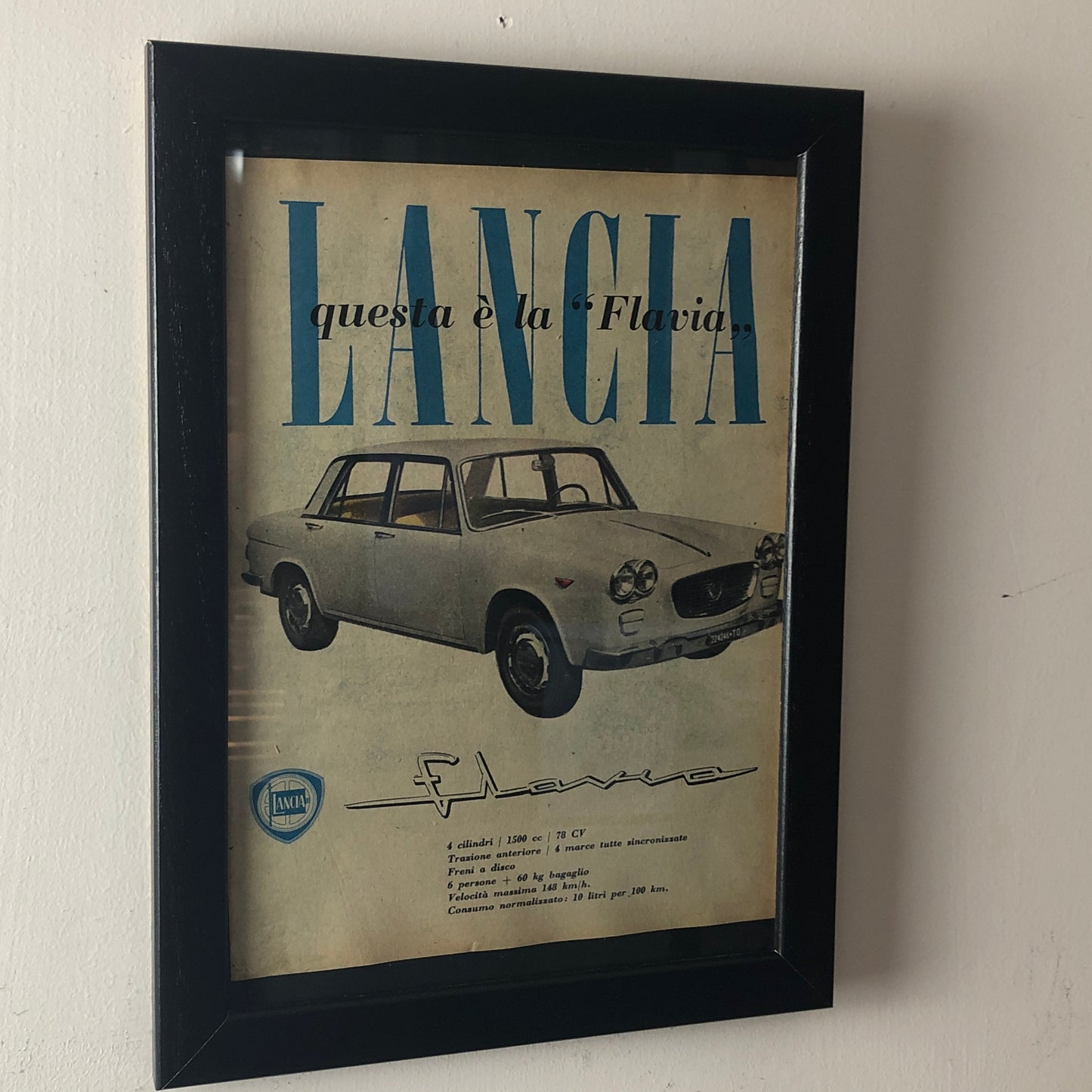 Lancia, Pubblicità Anno 1960 Questa è la Lancia Flavia - Raggi's Collectibles' Automotive Art