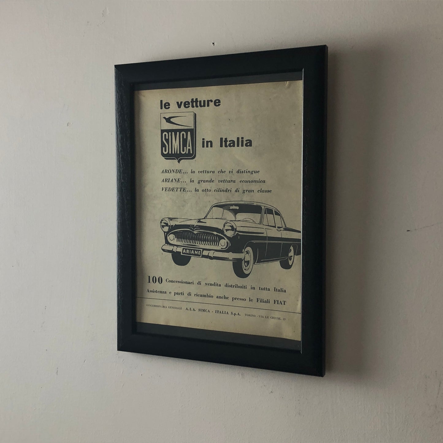 SIMCA, advertising year 1960 SIMCA the SIMCA cars in Italy, Aronde, Ariane, Vedette,