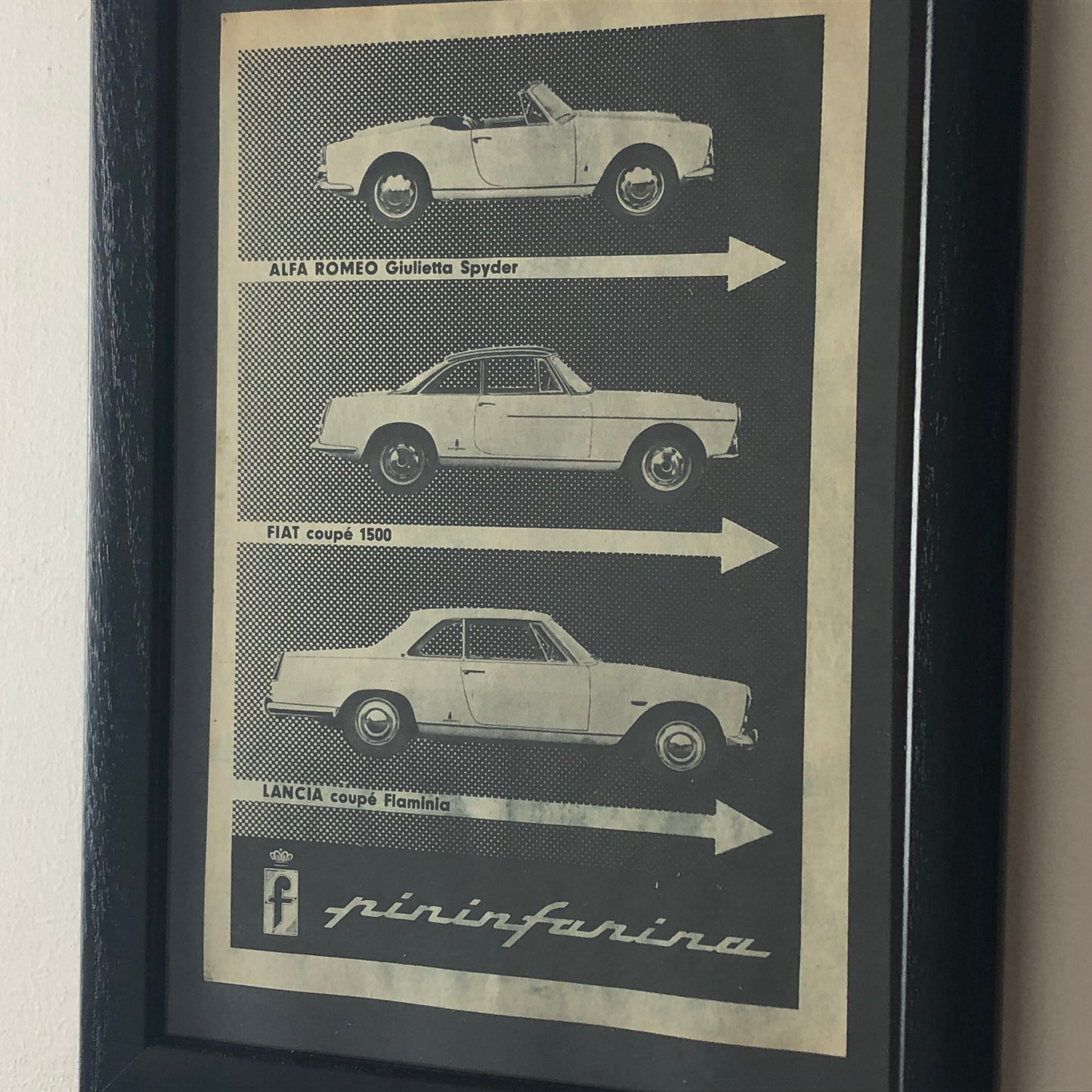 Pininfarina, Advertising Year 1960 Alfa Romeo Giulietta Spyder Fiat 1500 Coupé Lancia Flaminia