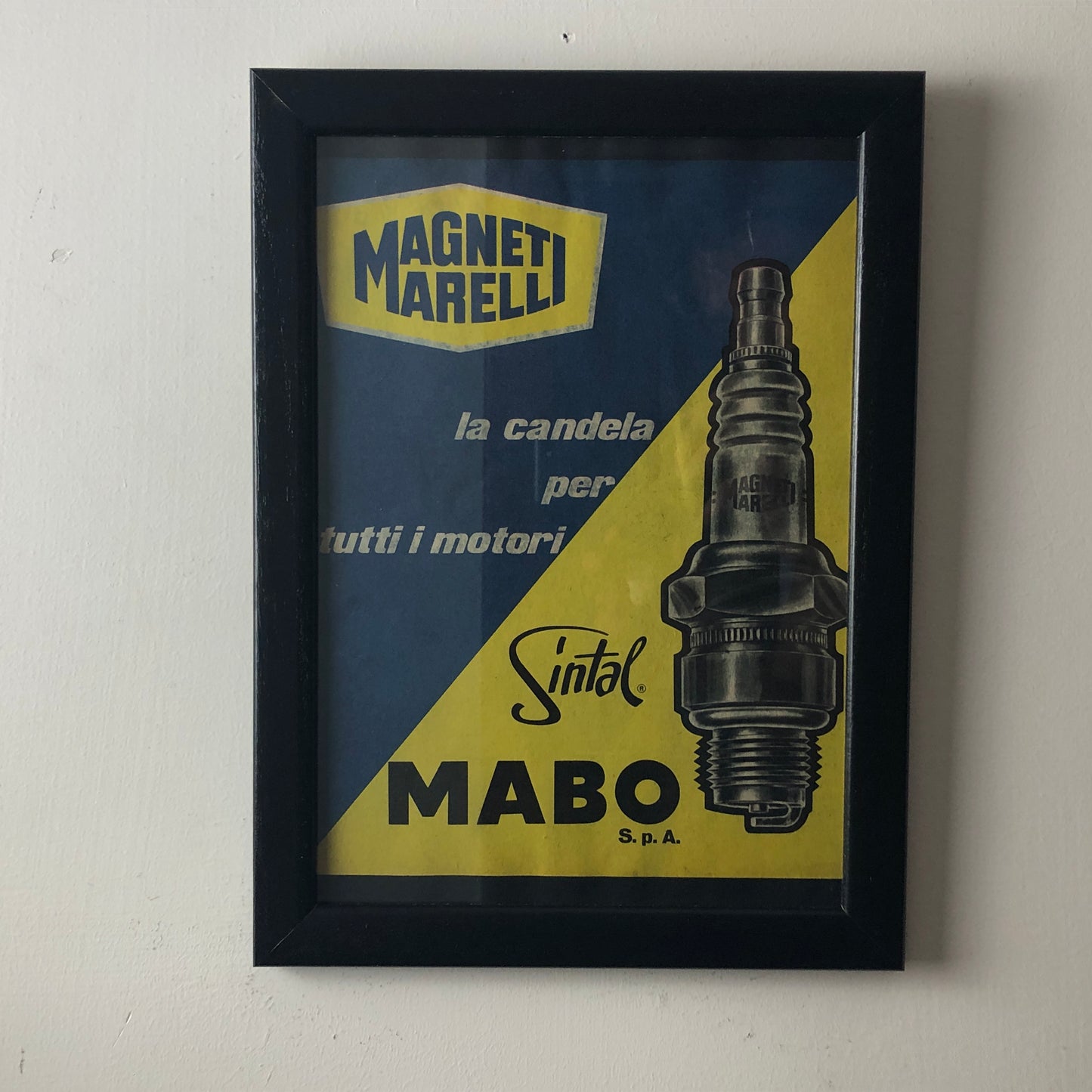 Magneti Marelli, Pubblicità Anno 1960 Candele Magneti Marelli Sintal Disegnata da Amleto Dalla Costa