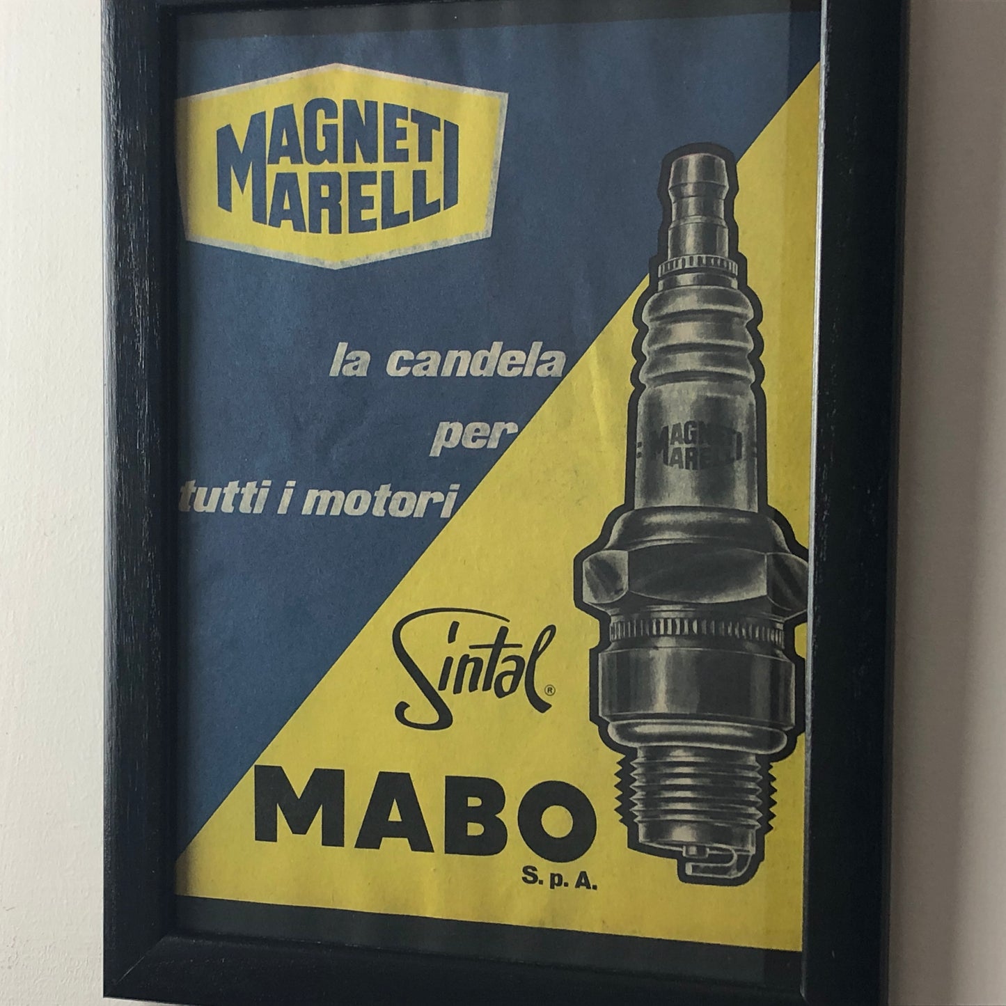 Magneti Marelli, Pubblicità Anno 1960 Candele Magneti Marelli Sintal Disegnata da Amleto Dalla Costa