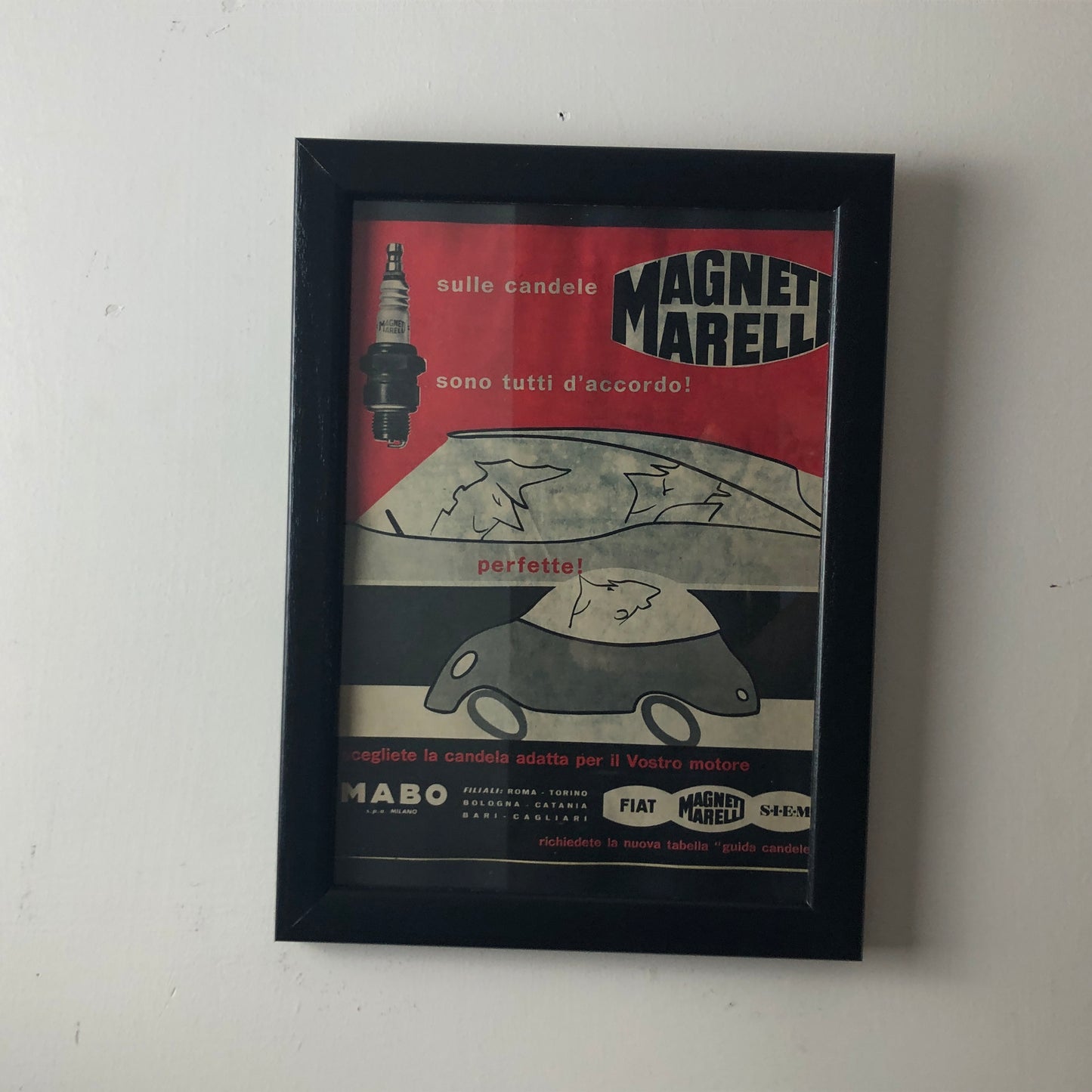 Magneti Marelli, Pubblicità Anno 1960 Candele Magneti Marelli Disegnata da Amleto Dalla Costa