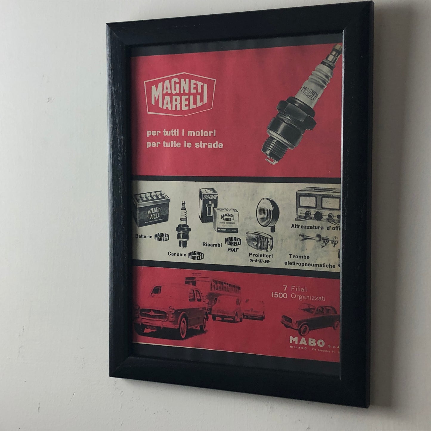 Magneti Marelli, Pubblicità Anno 1960 Magneti Marelli Per Tutti i Motori Per Tutte le Strade