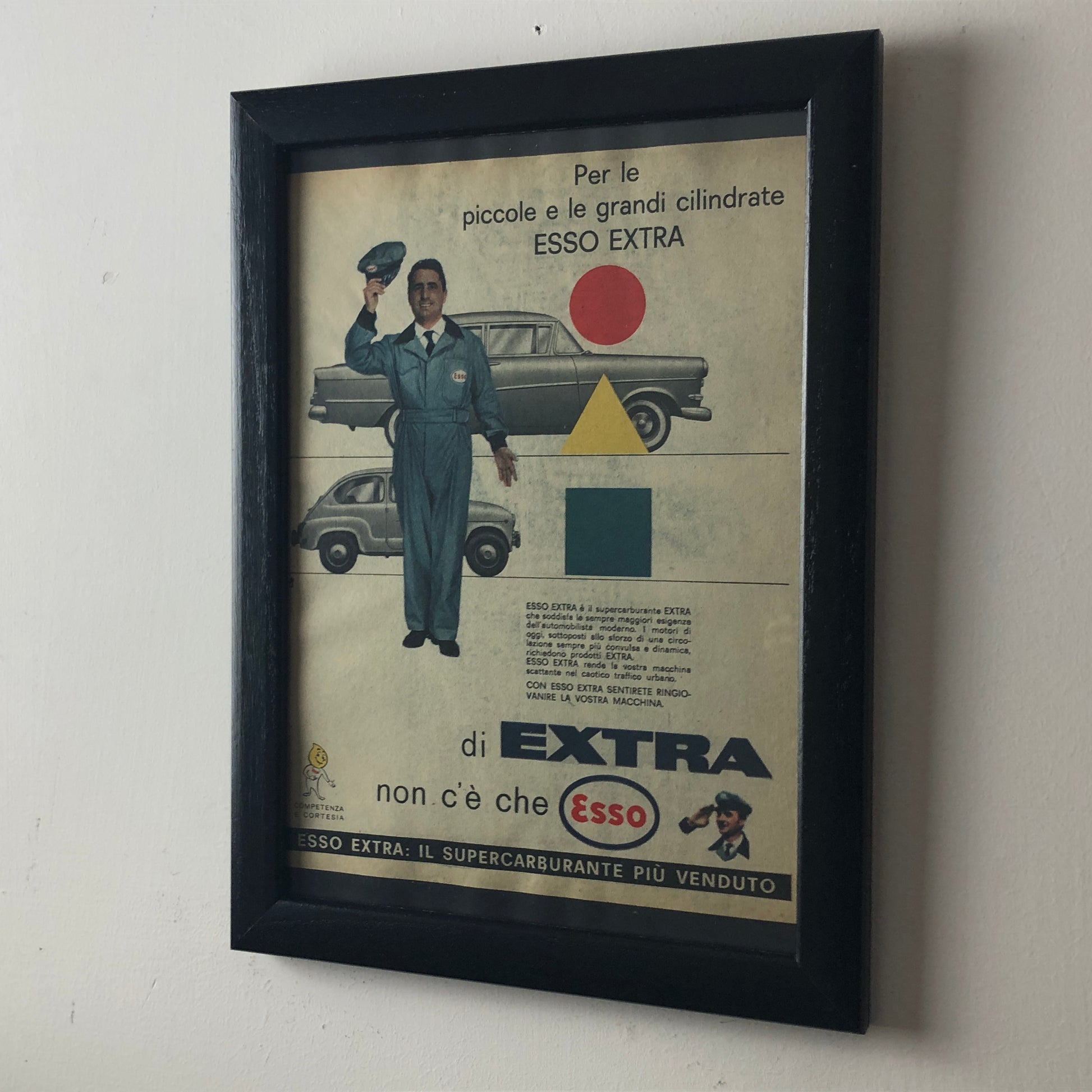 Esso, Pubblicità Anno 1960 Esso Extra Per le Piccole e Grandi Cilindrate - Raggi's Collectibles' Automotive Art