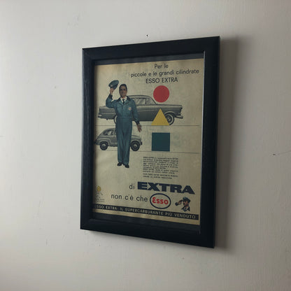 Esso, Pubblicità Anno 1960 Esso Extra Per le Piccole e Grandi Cilindrate - Raggi's Collectibles' Automotive Art