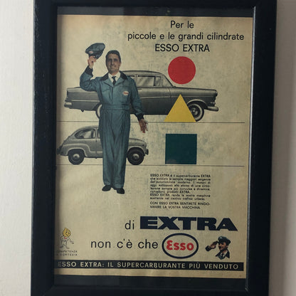 Esso, Pubblicità Anno 1960 Esso Extra Per le Piccole e Grandi Cilindrate - Raggi's Collectibles' Automotive Art