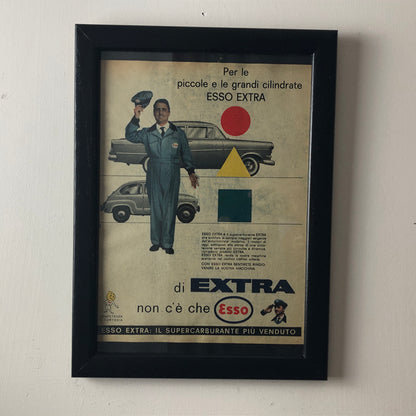 Esso, Pubblicità Anno 1960 Esso Extra Per le Piccole e Grandi Cilindrate - Raggi's Collectibles' Automotive Art