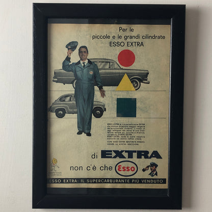 Esso, Pubblicità Anno 1960 Esso Extra Per le Piccole e Grandi Cilindrate - Raggi's Collectibles' Automotive Art