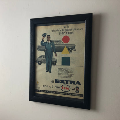 Esso, Pubblicità Anno 1960 Esso Extra Per le Piccole e Grandi Cilindrate - Raggi's Collectibles' Automotive Art