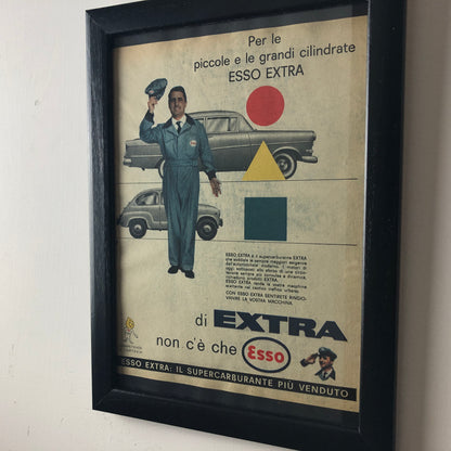 Esso, Pubblicità Anno 1960 Esso Extra Per le Piccole e Grandi Cilindrate - Raggi's Collectibles' Automotive Art