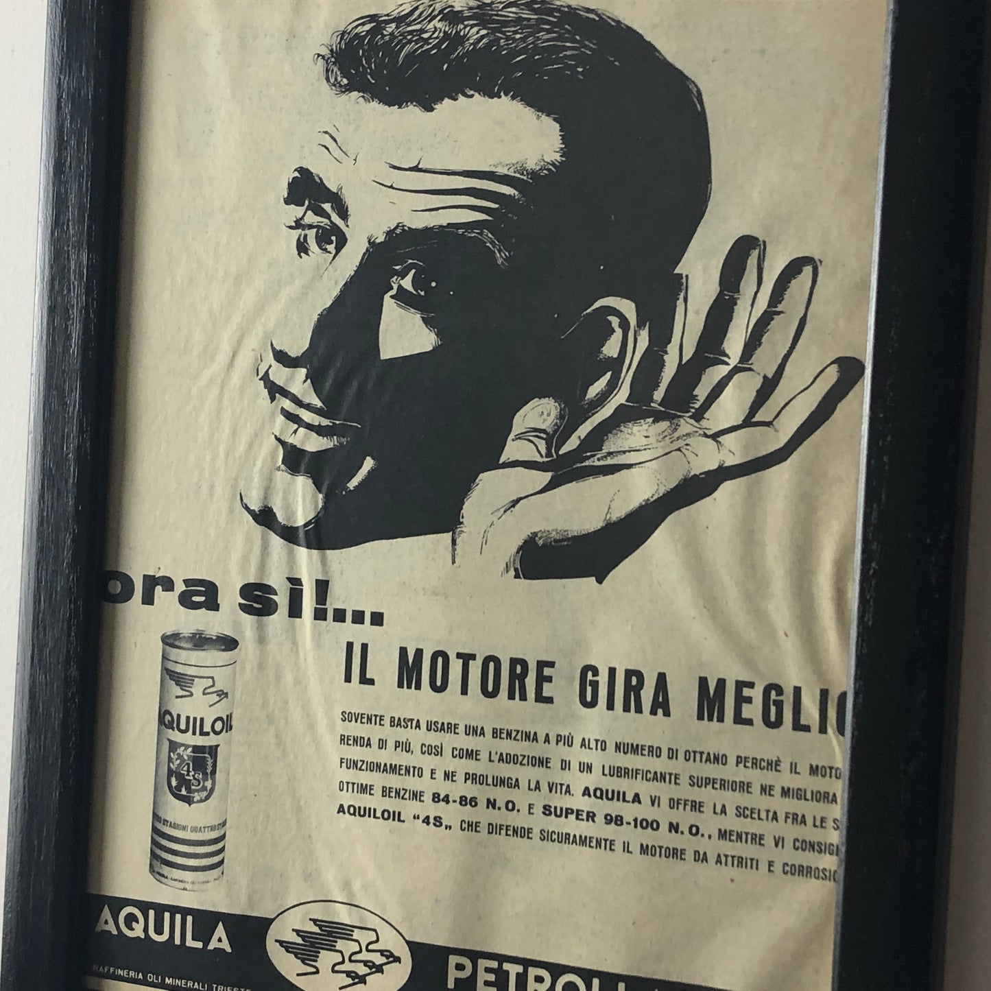 Aquila Raffineria Oli Minerali Trieste, Pubblicità Anno 1960 Aquiloil Petroli Aquila