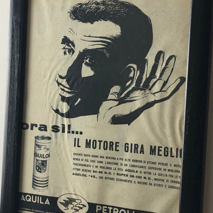 Aquila Raffineria Oli Minerali Trieste, Pubblicità Anno 1960 Aquiloil Petroli Aquila - Raggi's Collectibles' Automotive Art