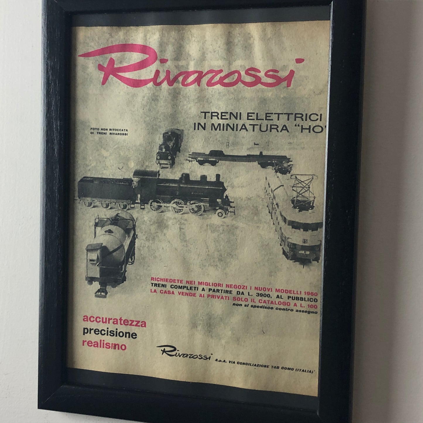 Rivarossi, Advertising Year 1960 Rivarossi Miniature Electric Trains "HO" Studio Dalla Costa