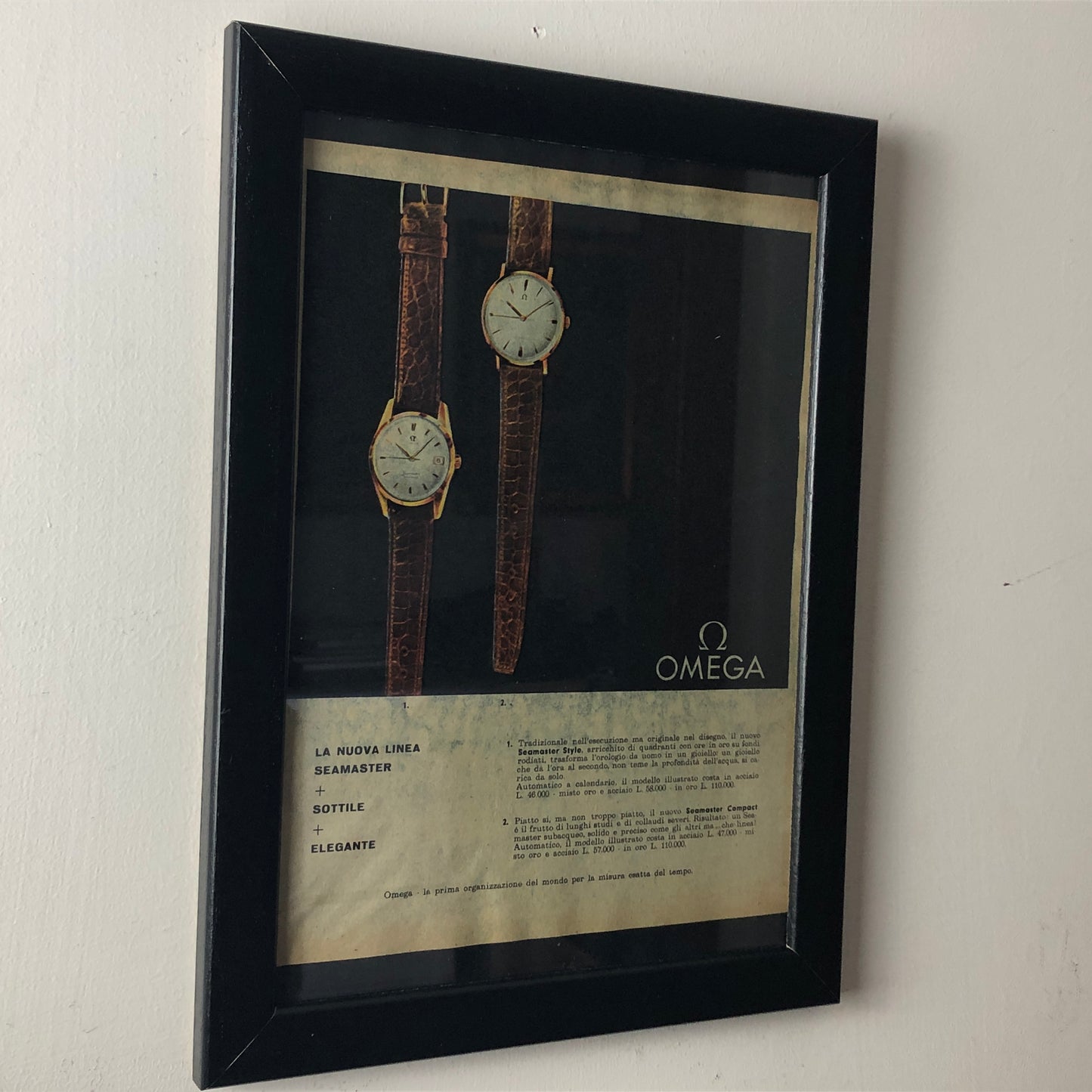 Omega, Advertising Year 1960 Omega Seamaster with Price List