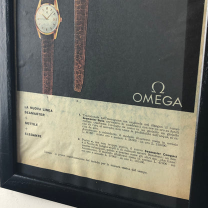 Omega, Pubblicità Anno 1960 Omega Seamaster con Listino Prezzi - Raggi's Collectibles' Automotive Art