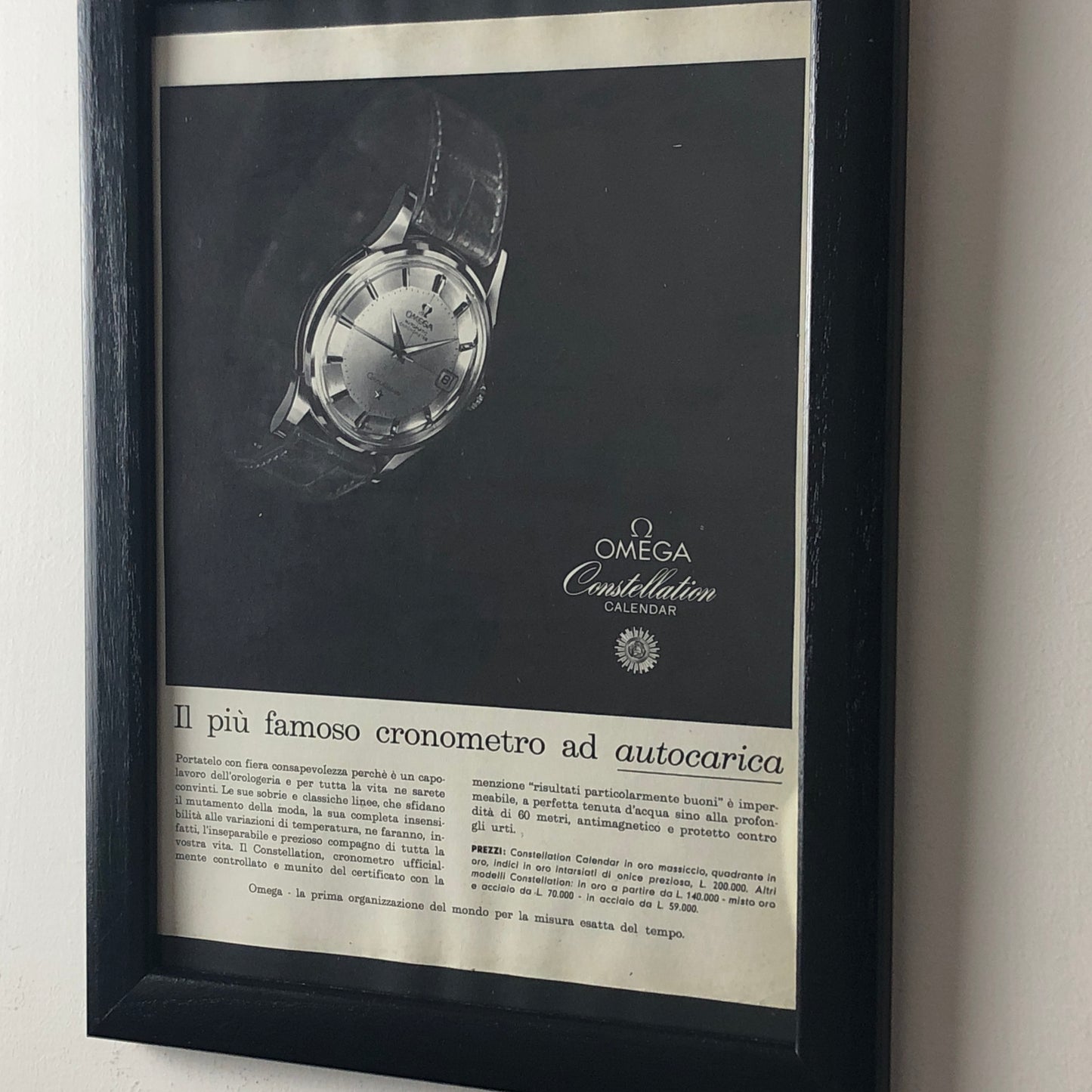 Omega, Advertising Year 1960 Omega Constellation Calendar with Price List