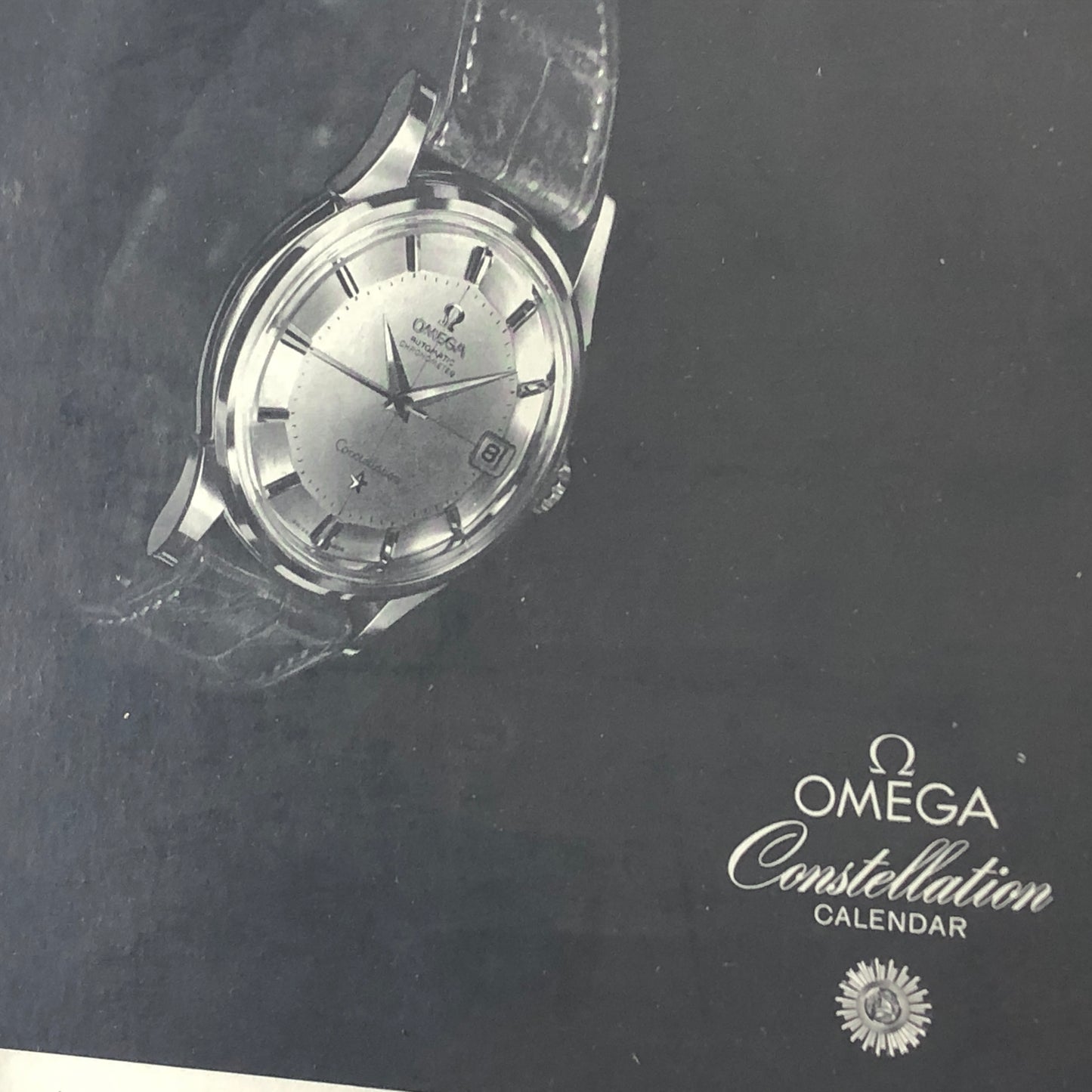 Omega, Pubblicità Anno 1960 Omega Constellation Calendar con Listino Prezzi
