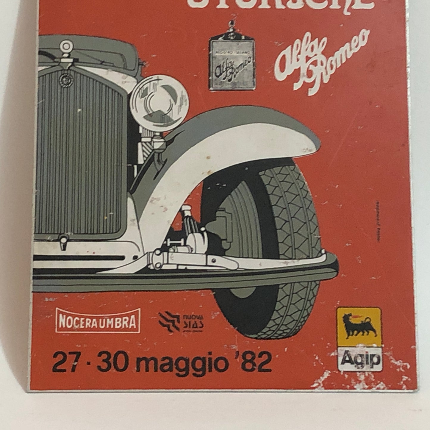 Alfa Romeo and Agip, Metal Plate IX° Rally Historic Cars Year 1982
