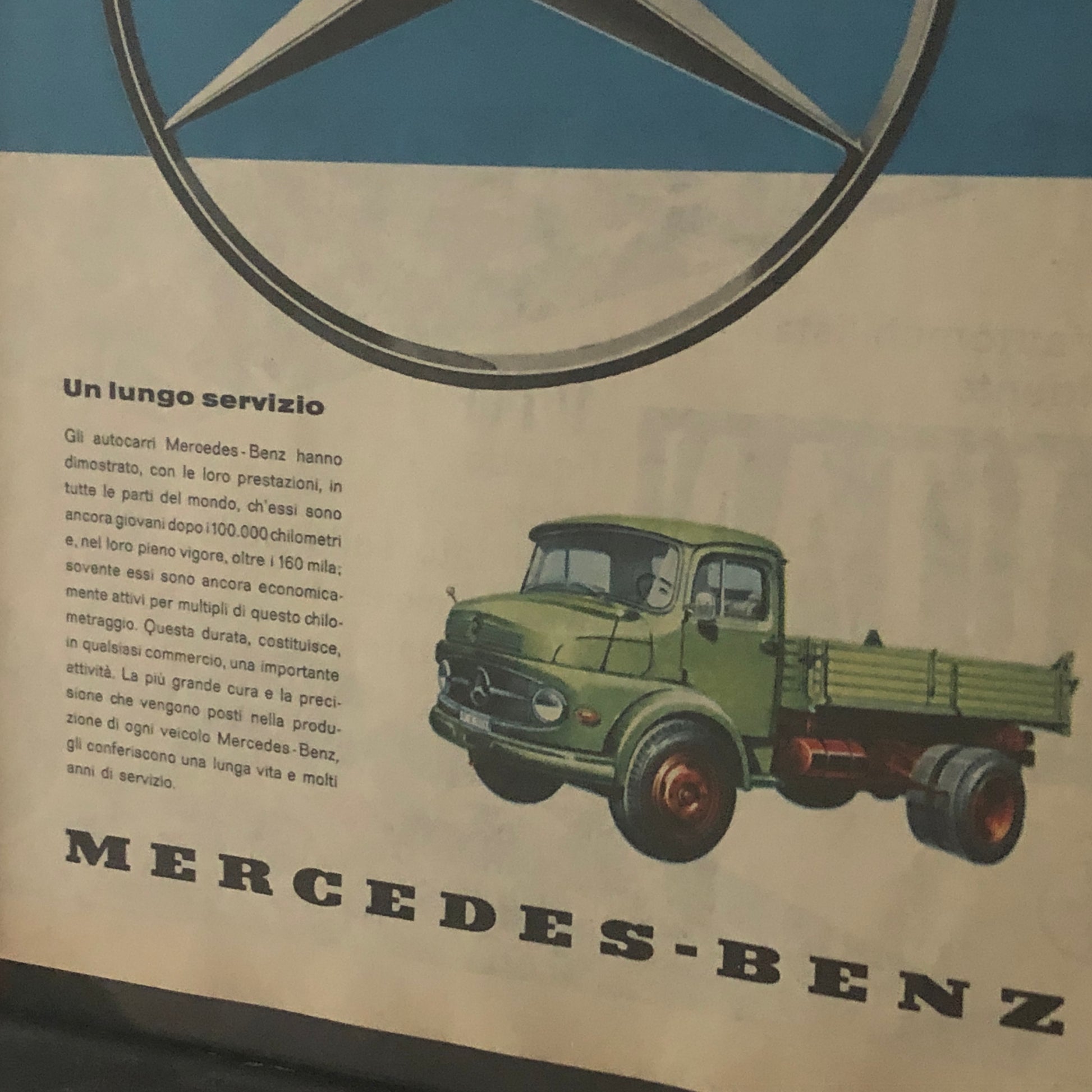 Mercedes-Benz, Pubblicità Anno 1960 Mercedes-Benz un Lungo Servizio - Raggi's Collectibles' Automotive Art