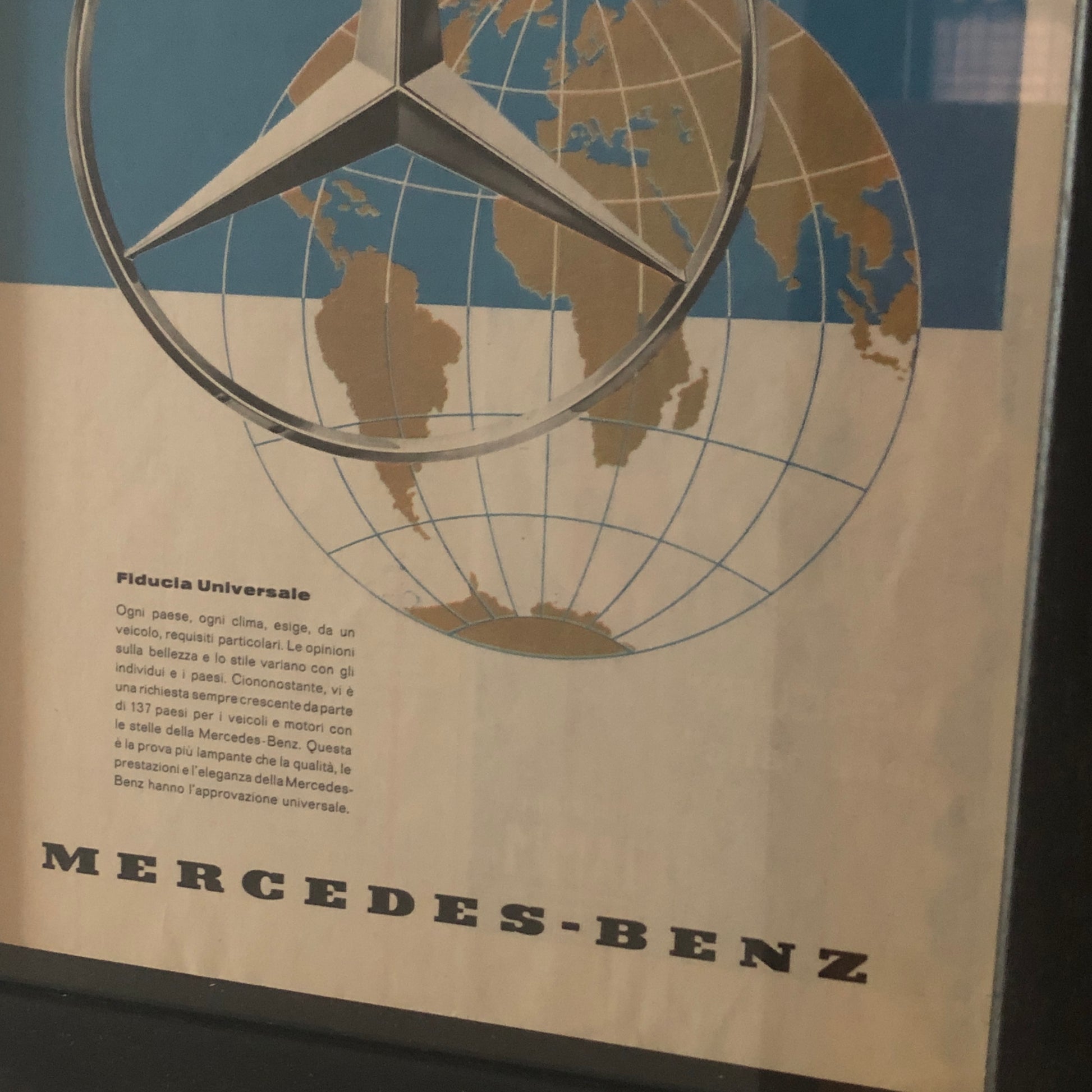 Mercedes-Benz Pubblicità Anno 1960 Mercedes-Benz Fiducia Universale - Raggi's Collectibles' Automotive Art