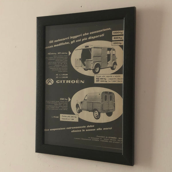 Citroën, Pubblicità Anno 1959 Veicoli Commerciali Citroën con Didascalia in Italiano