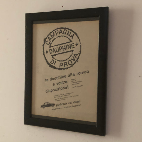 Alfa Romeo Pubblicità Anno 1960 Campagna di Prova Alfa Romeo Dauphine