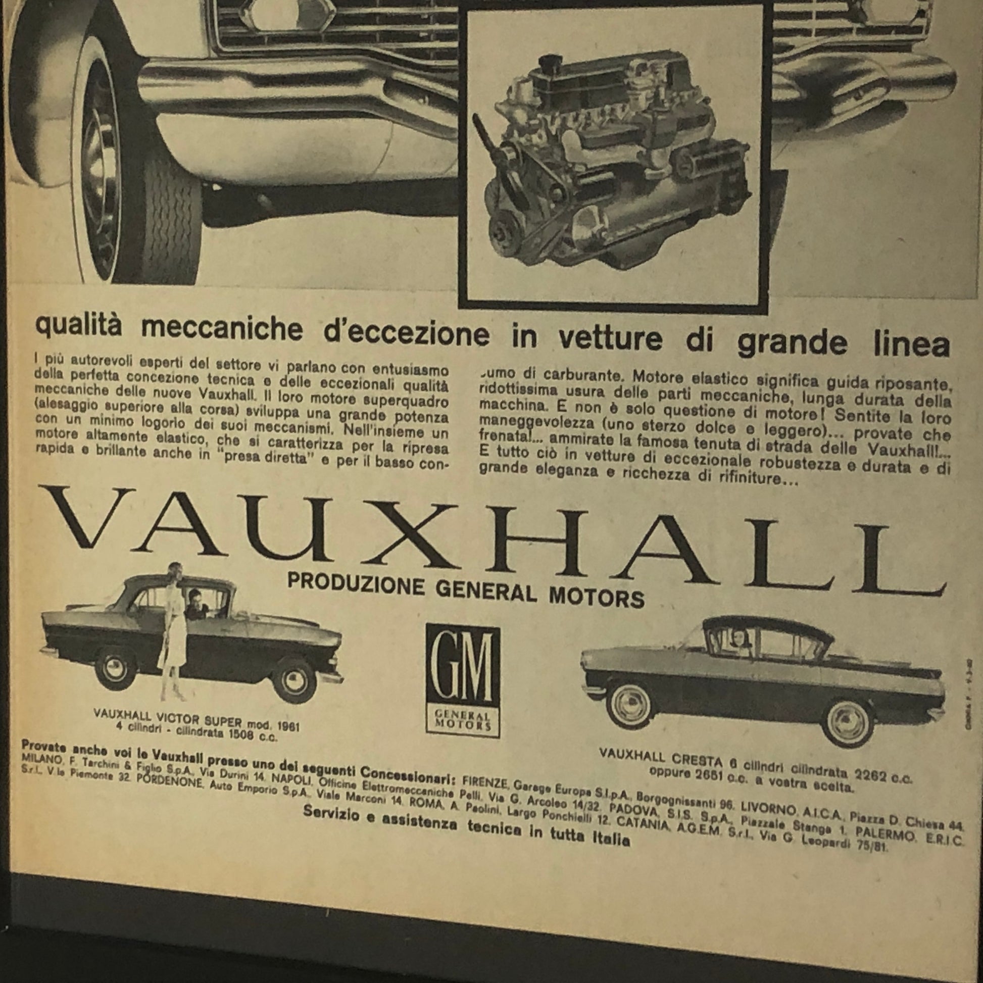 GM Vauxhall Pubblicità Anno 1960 GM Vauxhall Victor Super e Cresta - Raggi's Collectibles' Automotive Art