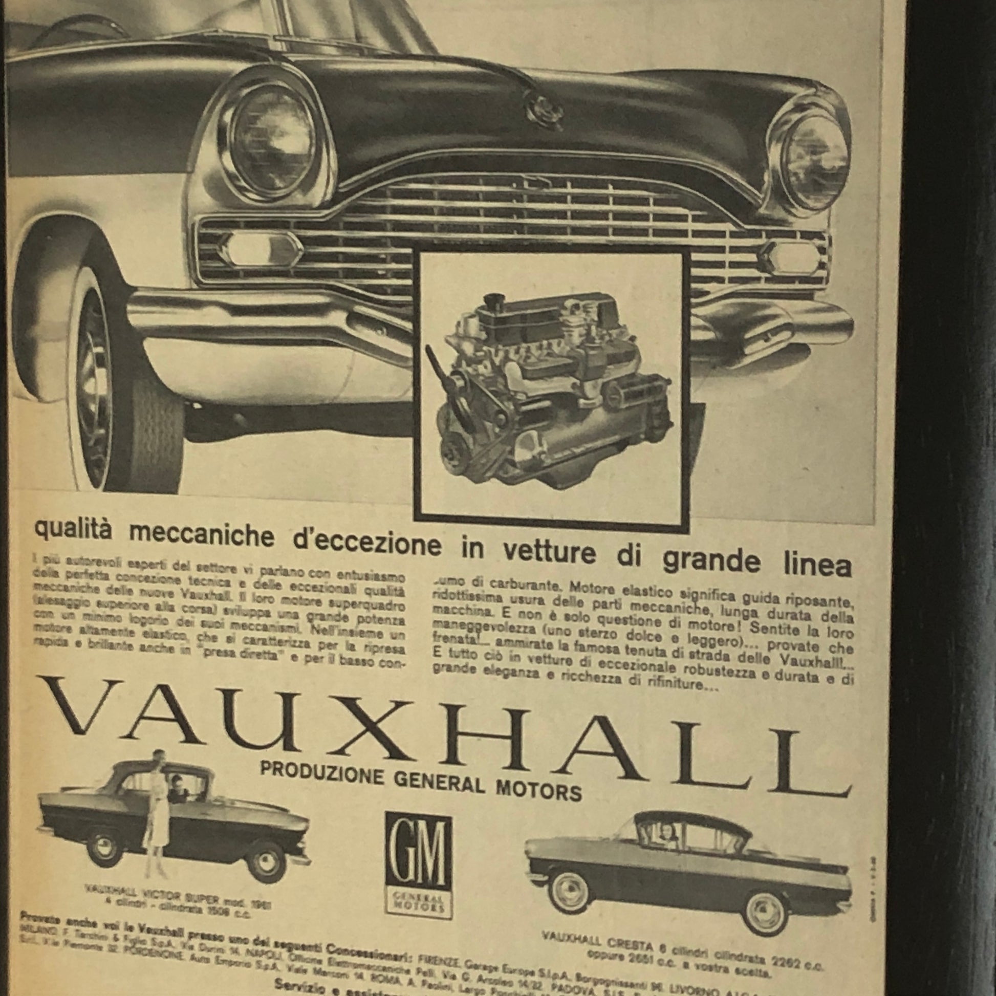 GM Vauxhall Pubblicità Anno 1960 GM Vauxhall Victor Super e Cresta - Raggi's Collectibles' Automotive Art