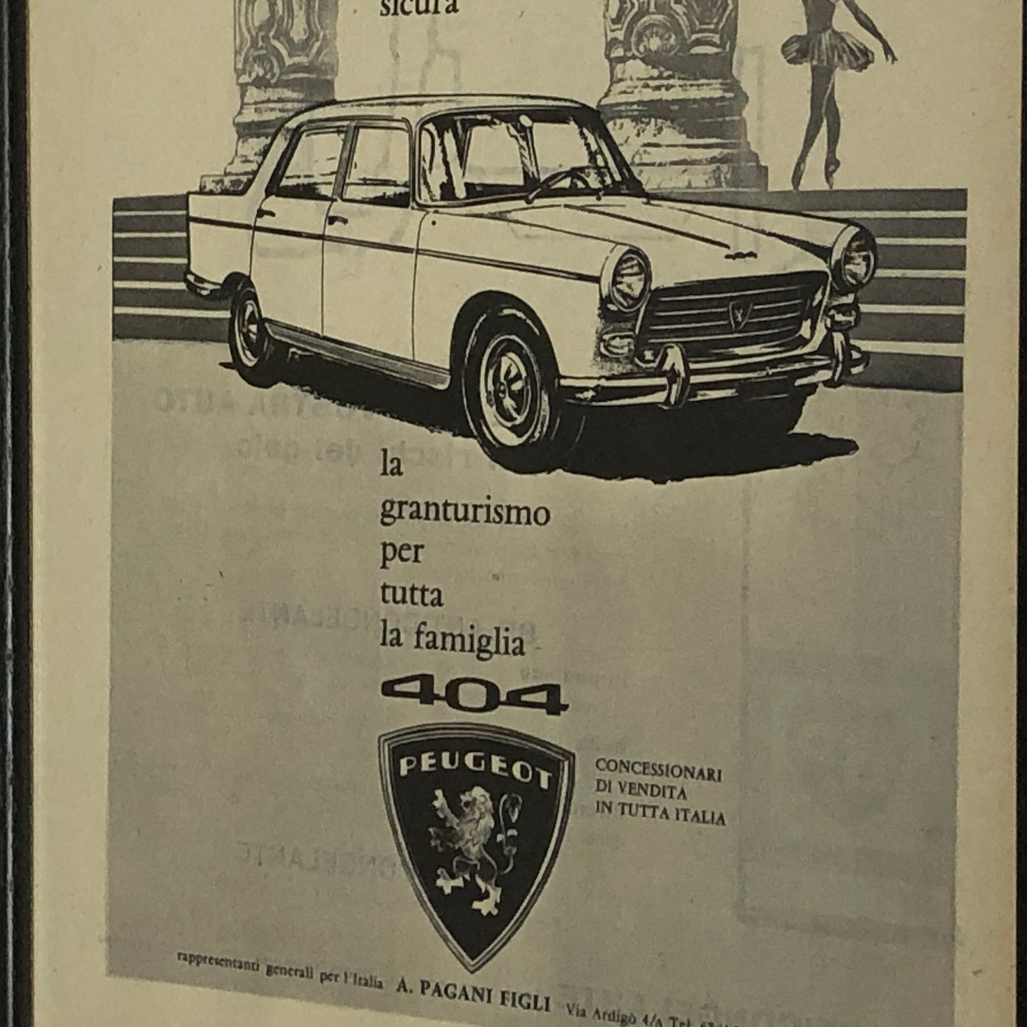 Peugeot, Pubblicità Anno 1960 Peugeot 404