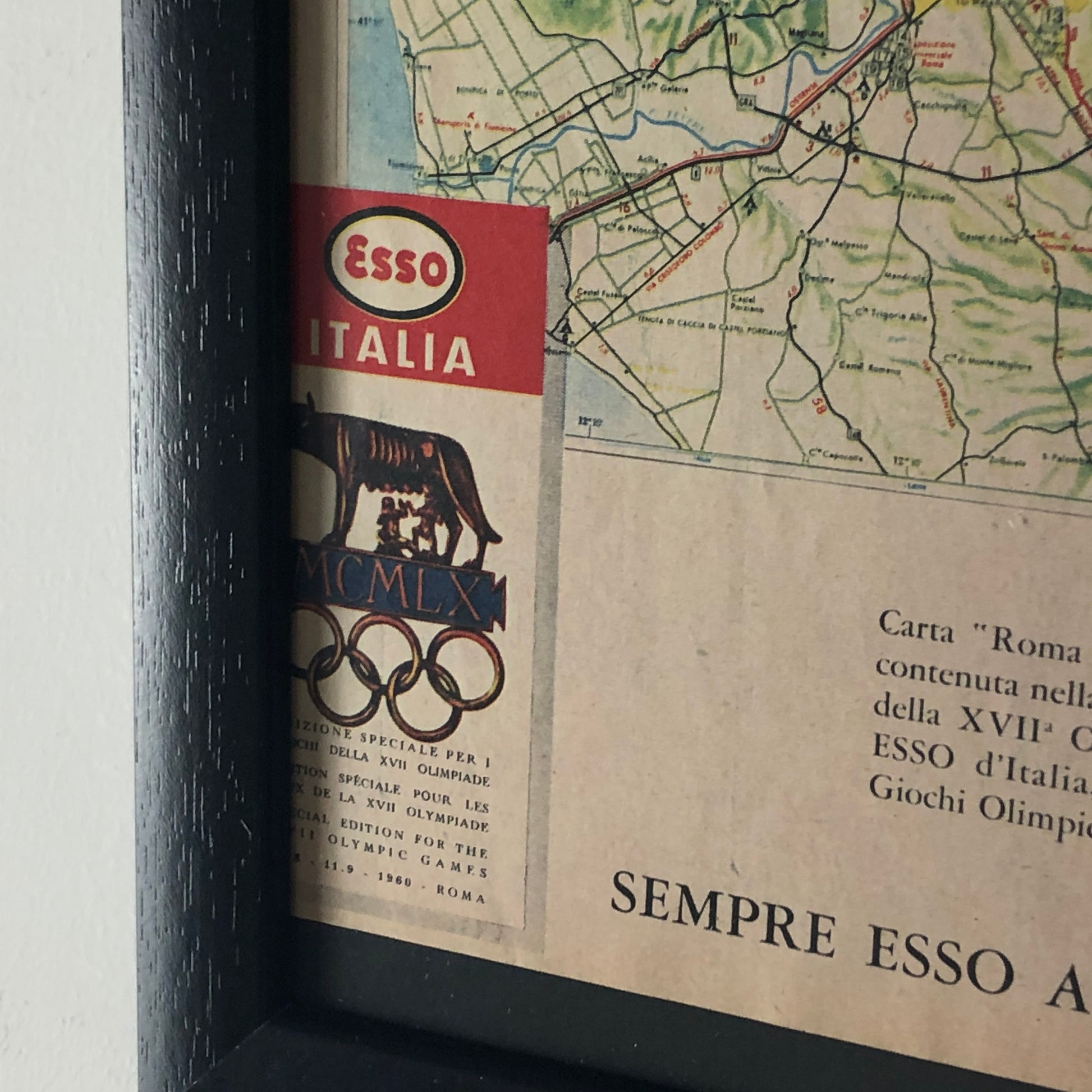 Esso, Pubblicità Anno 1960 Edizione Speciale Carta Stradale Esso di Roma - Raggi's Collectibles' Automotive Art