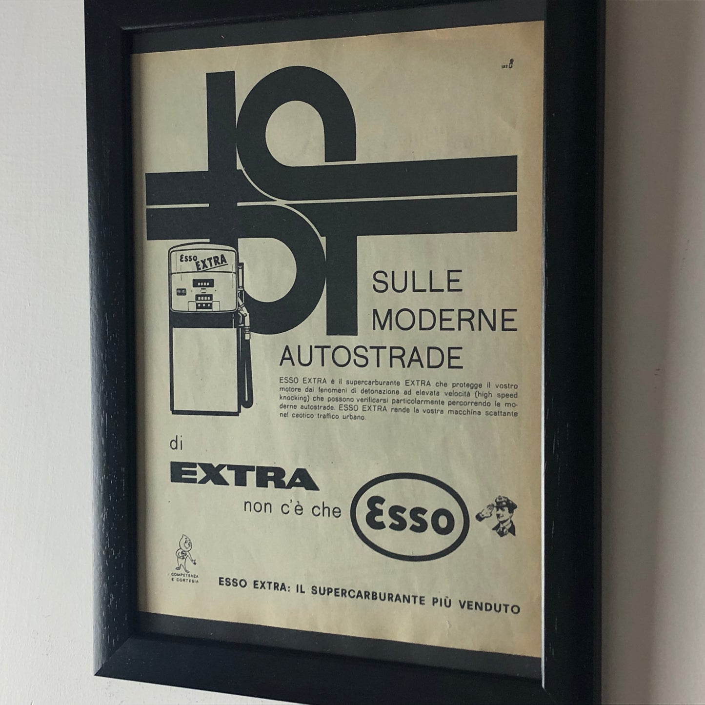 Esso, Pubblicità Anno 1960 Esso Extra sulle Moderne Autostrade - Raggi's Collectibles' Automotive Art