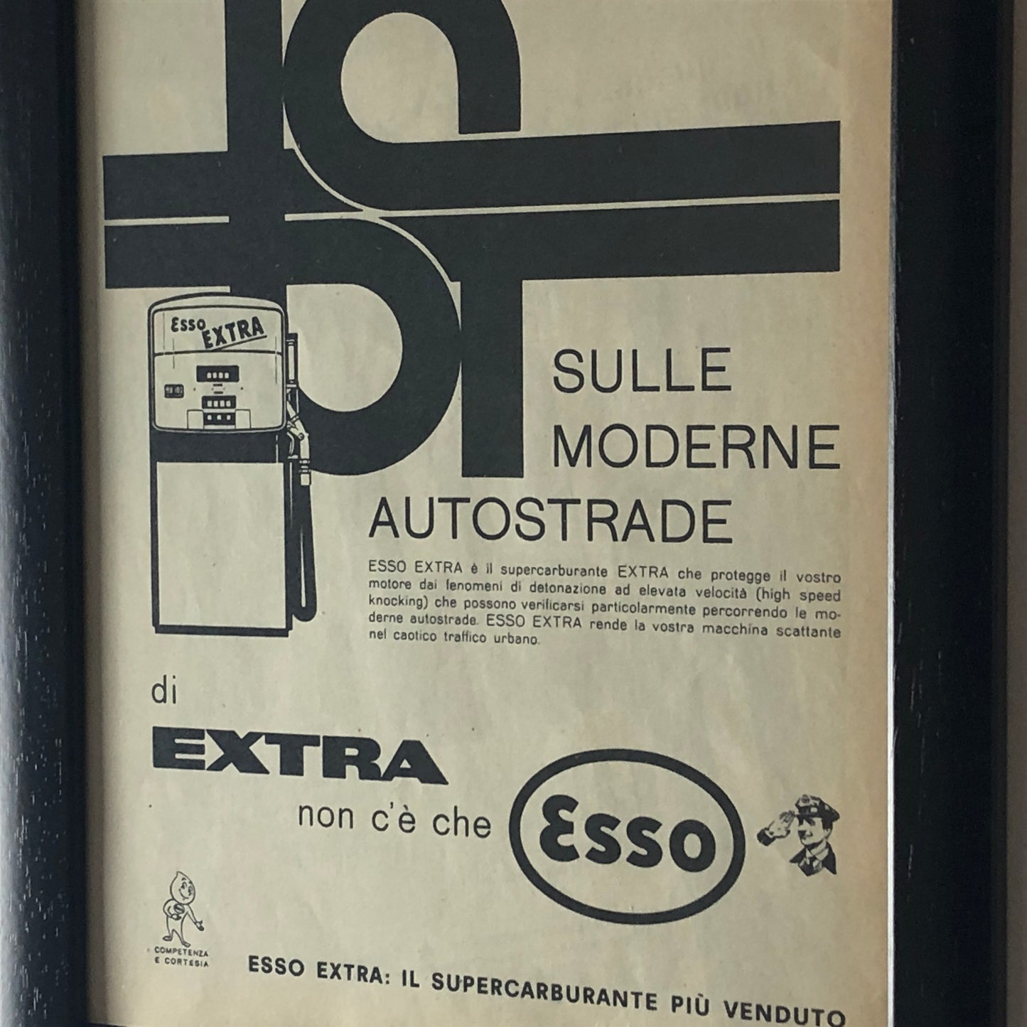 Esso, Pubblicità Anno 1960 Esso Extra sulle Moderne Autostrade