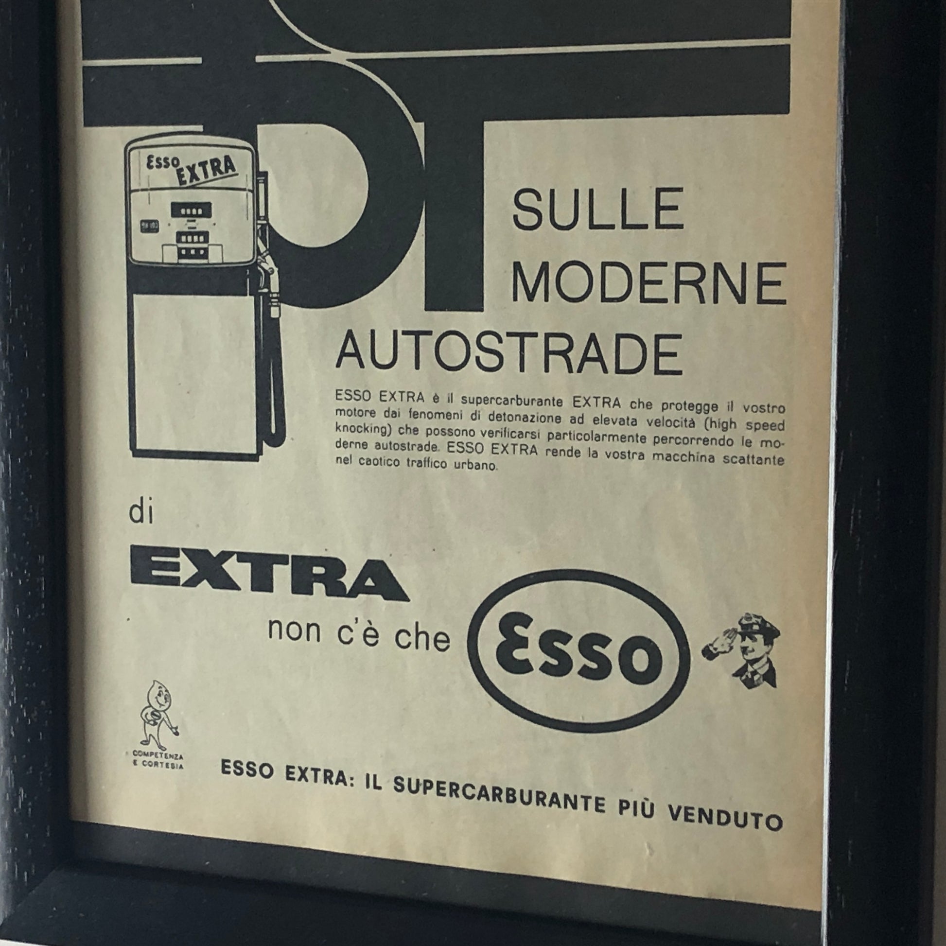 Esso, Pubblicità Anno 1960 Esso Extra sulle Moderne Autostrade - Raggi's Collectibles' Automotive Art