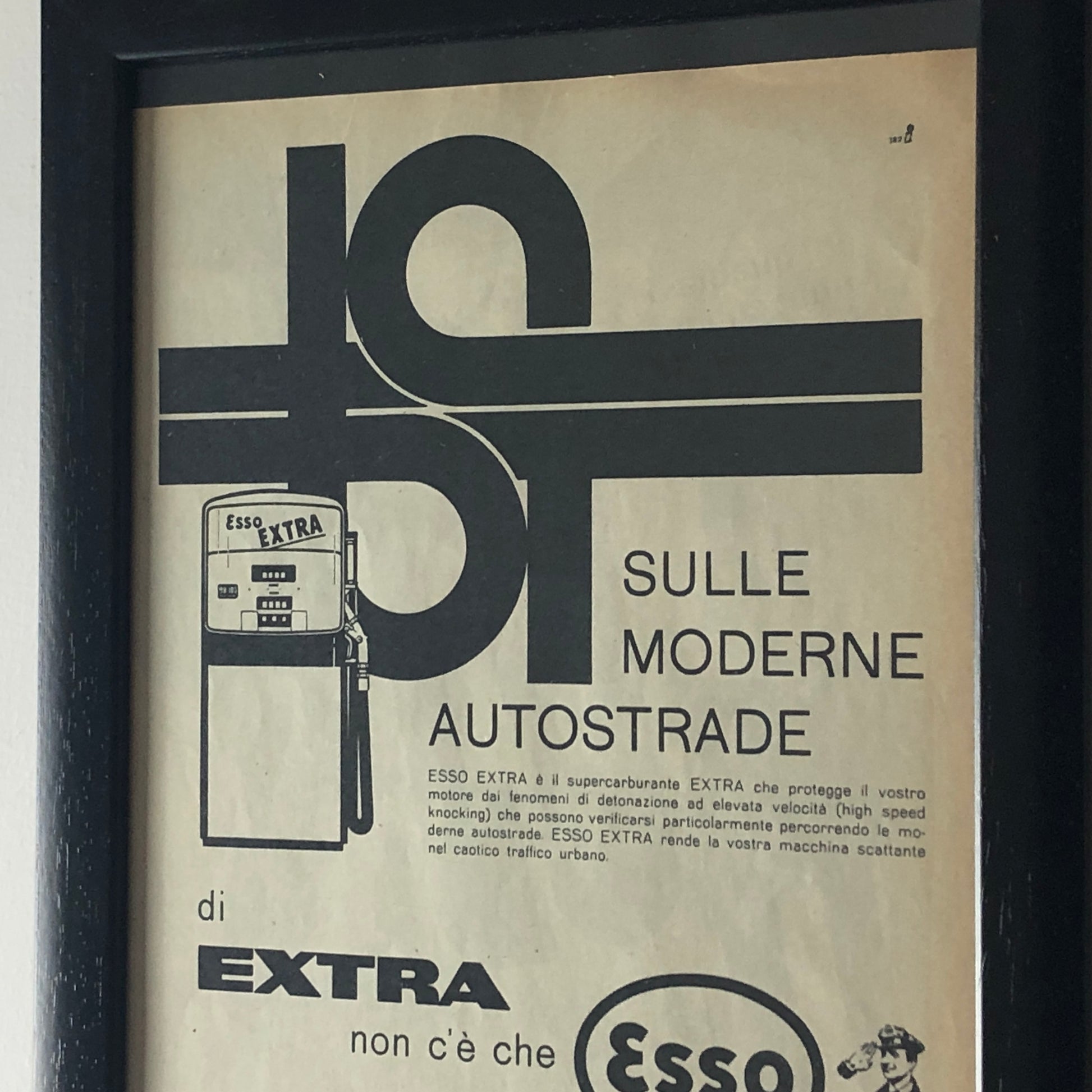 Esso, Pubblicità Anno 1960 Esso Extra sulle Moderne Autostrade - Raggi's Collectibles' Automotive Art